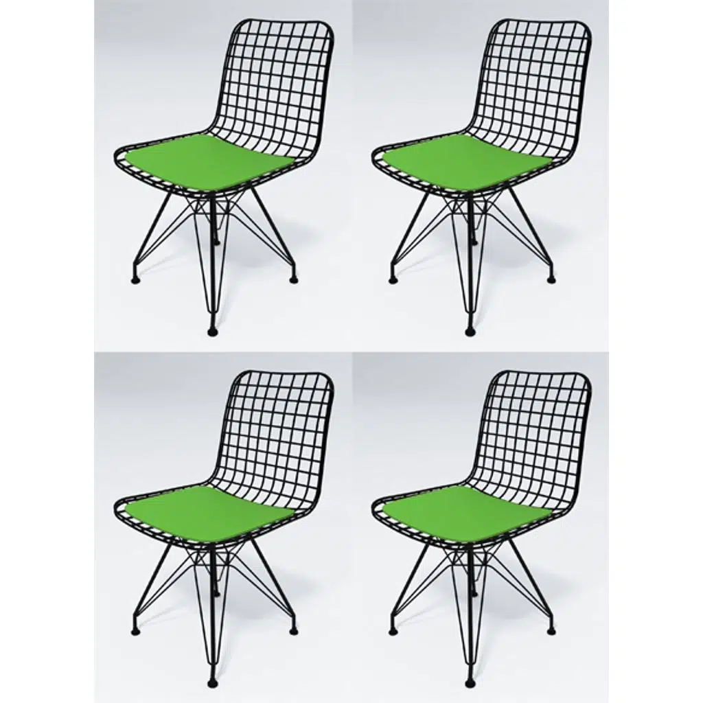 Knsz kafes tel sandalyesi 4 lü mazlum syhyşl ofis cafe bahçe mutfak