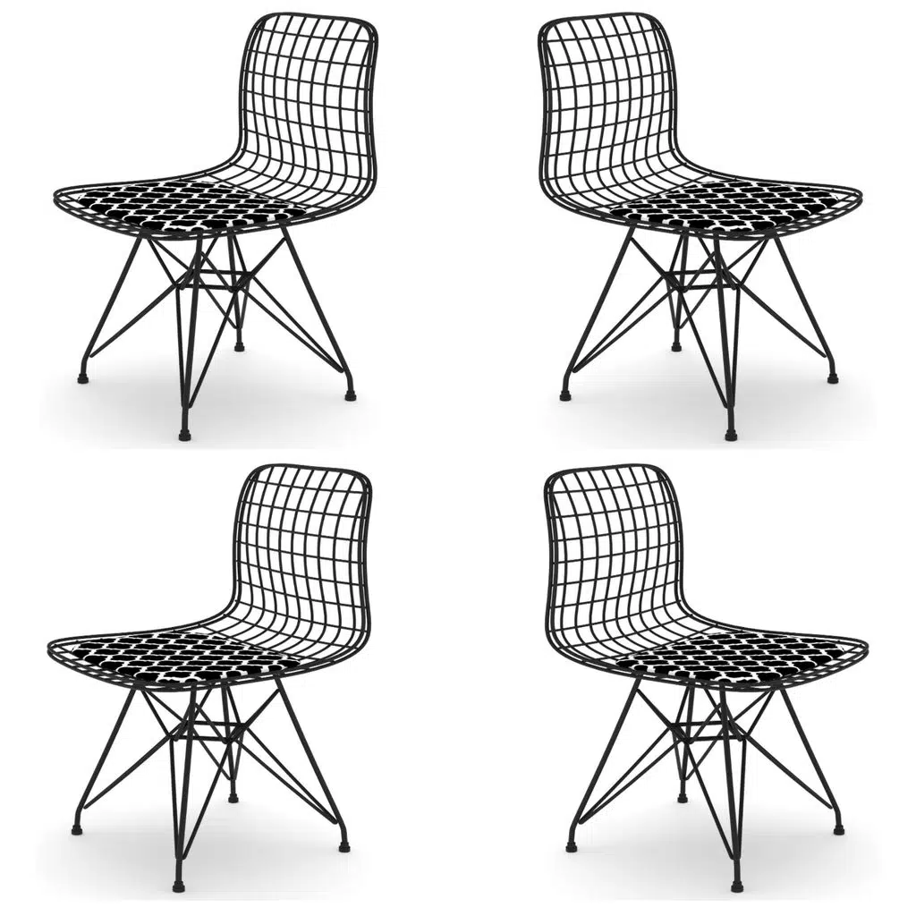 Knsz kafes tel sandalyesi 4 lü mazlum syhviona ofis cafe bahçe mutfak