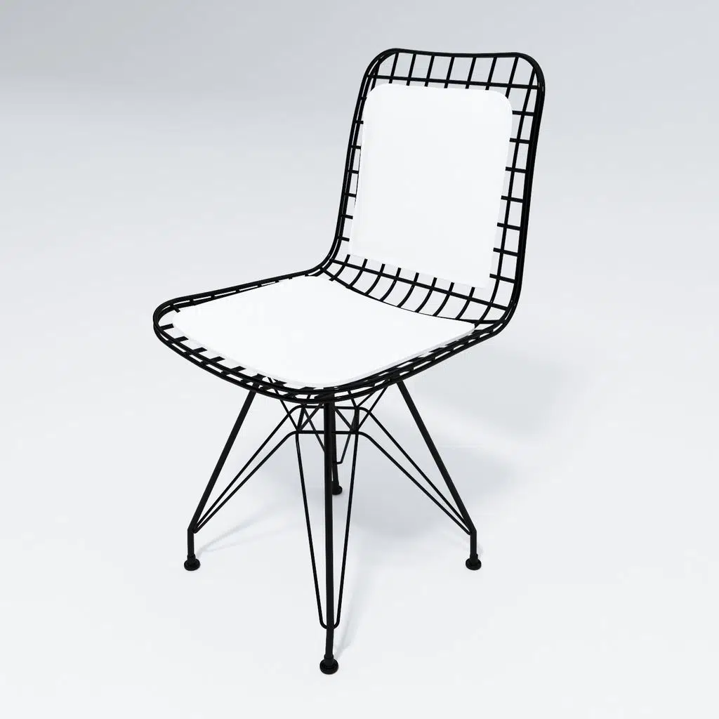 Knsz kafes tel sandalyesi 1 li mazlum syhbyz sırt minderli ofis cafe bahçe mutfak