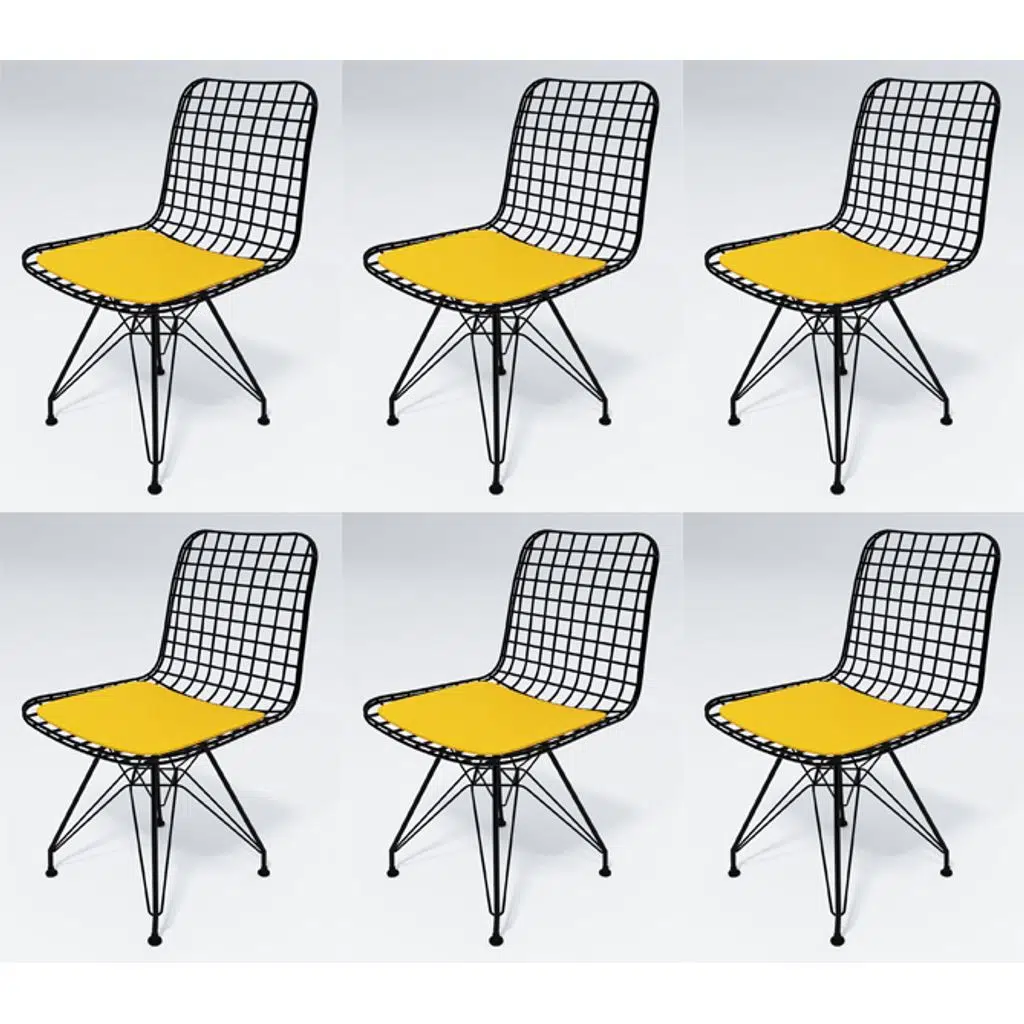 Knsz kafes tel sandalyesi 6 lı mazlum syhsrı ofis cafe bahçe mutfak