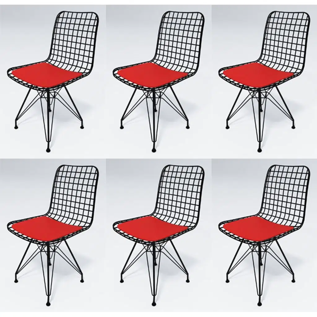 Knsz kafes tel sandalyesi 6 lı mazlum syhkrm ofis cafe bahçe mutfak