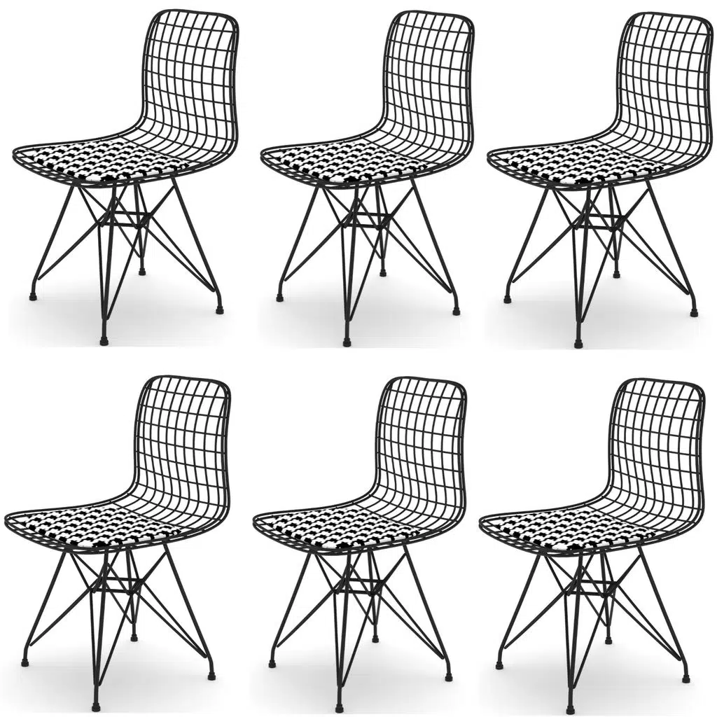 Knsz kafes tel sandalyesi 6 lı mazlum syhkono ofis cafe bahçe mutfak