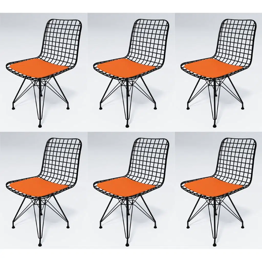 Knsz kafes tel sandalyesi 6 lı mazlum syhtrn ofis cafe bahçe mutfak