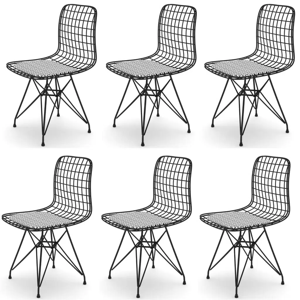 Knsz kafes tel sandalyesi 6 lı mazlum syhtalen ofis cafe bahçe mutfak