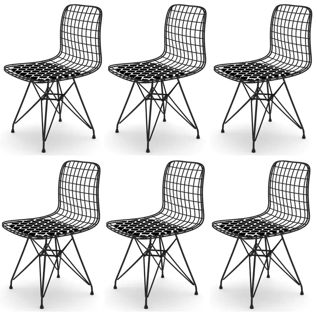 Knsz kafes tel sandalyesi 6 lı mazlum syhviona ofis cafe bahçe mutfak