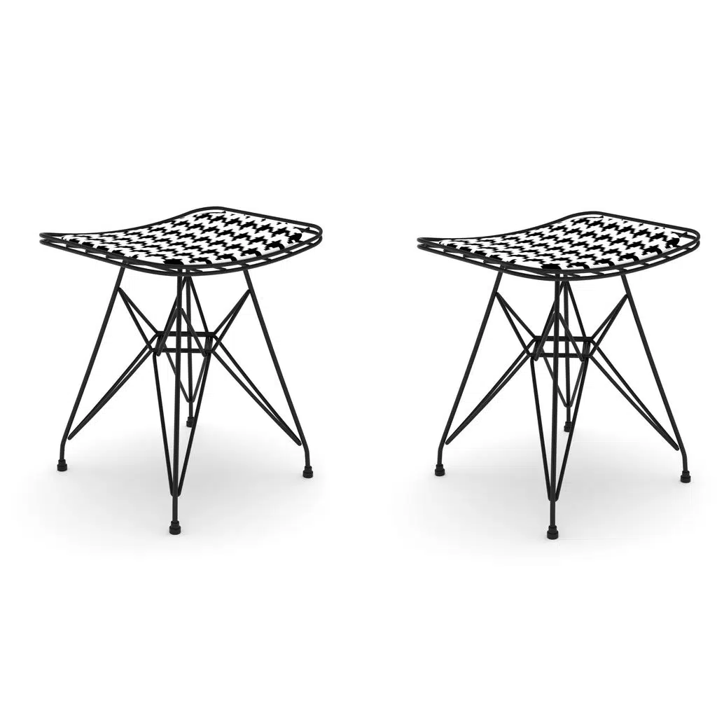 Knsz kafes tel sandalyesi taburesi 2 li mutlu syhkono ofis cafe bahçe mutfak