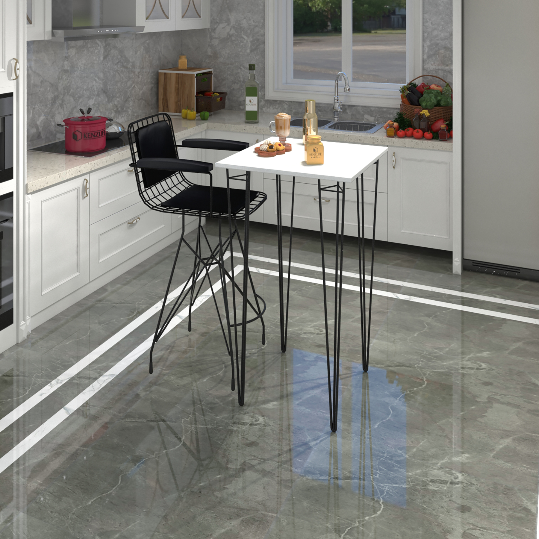 Knsz masa sandalye takımı hem105zengin byzsyh 060*060 1 sandalye syhsyh kolçaklı sırt minderli