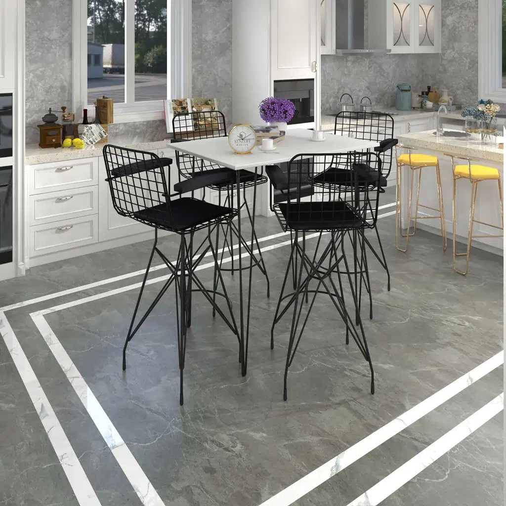 Knsz masa sandalye takımı hem105zengin byzsyh 130*070 4 sandalye syhsyh kolçaklı