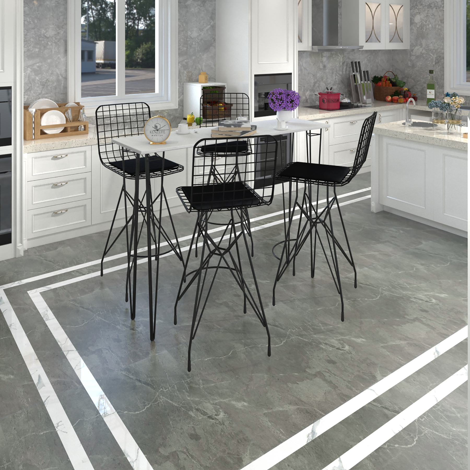 Knsz masa sandalye takımı hem105zengin byzsyh 140*040 4 sandalye syhsyh