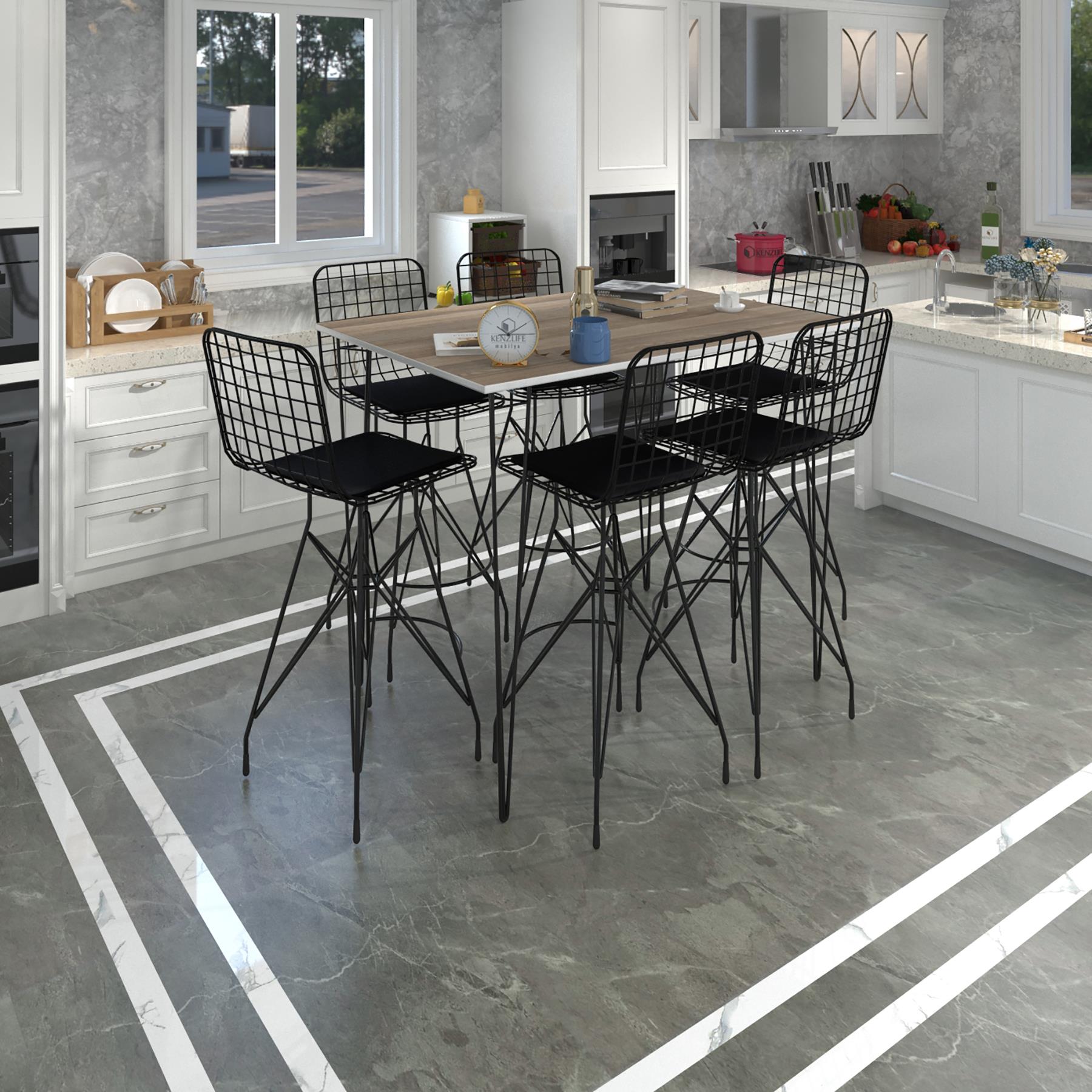 Knsz masa sandalye takımı hem105zengin crdsyh 130*070 6 sandalye syhsyh