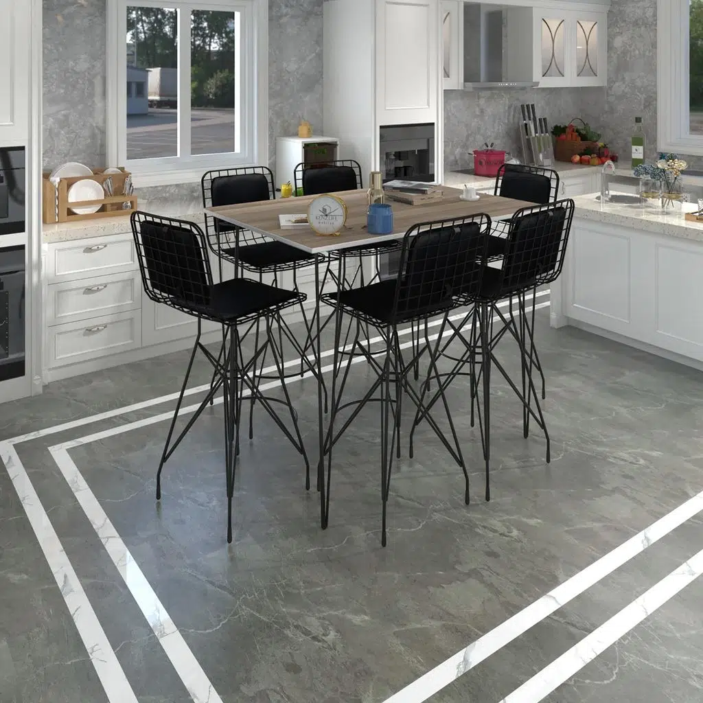 Knsz masa sandalye takımı hem105zengin crdsyh 130*070 6 sandalye syhsyh sırt minderli