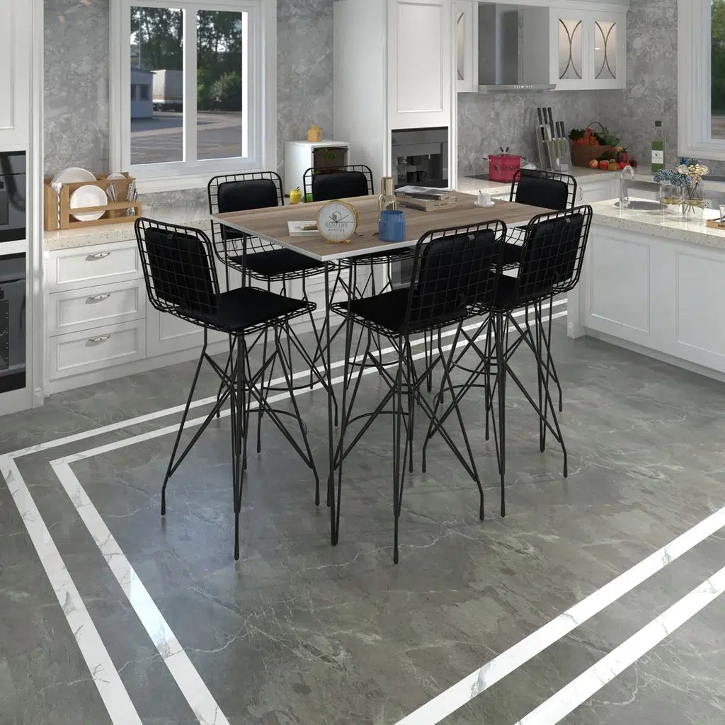 Knsz masa sandalye takımı hem105zengin crdsyh 130*090 6 sandalye syhsyh sırt minderli