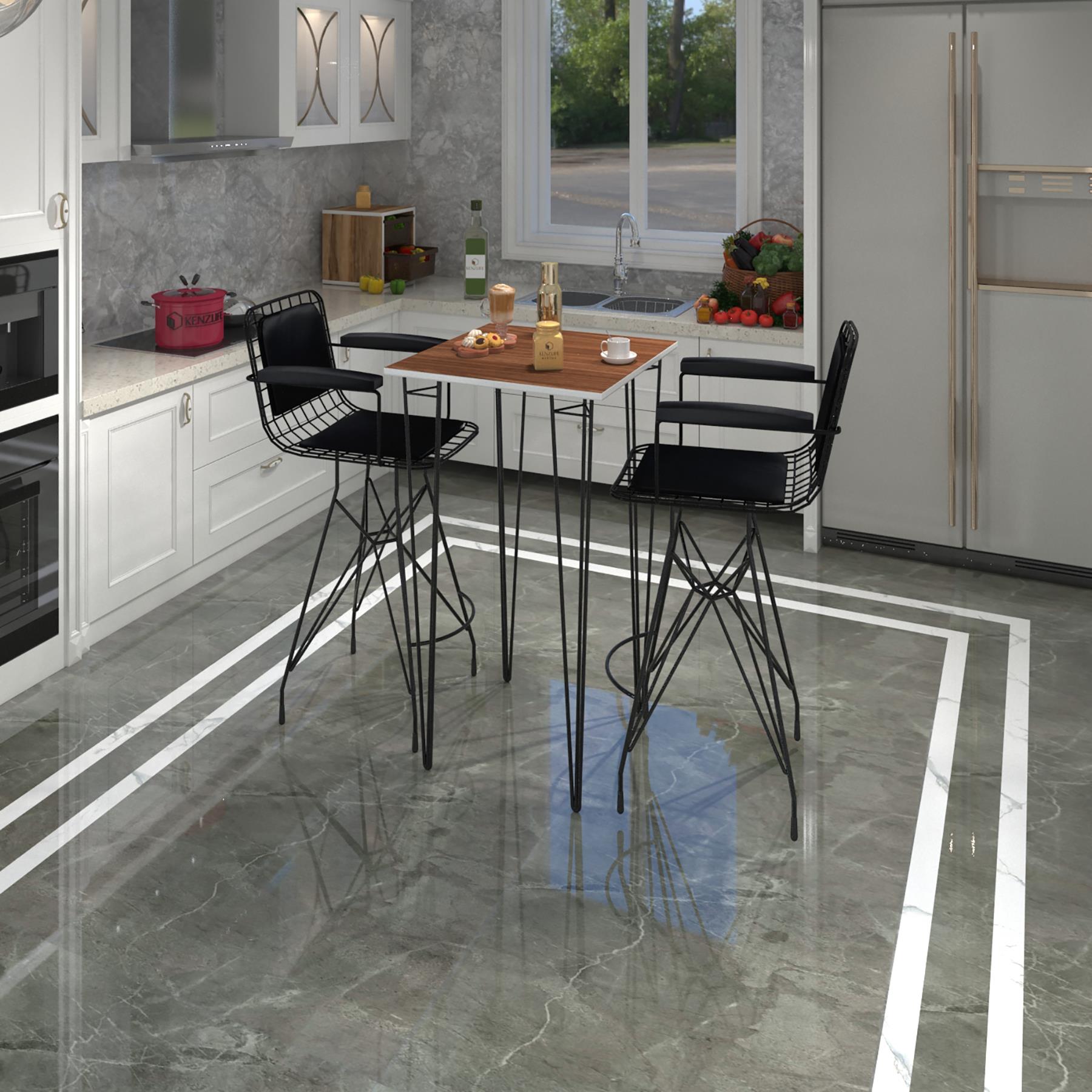 Knsz masa sandalye takımı hem105zengin cvzsyh 070*070 2 sandalye syhsyh kolçaklı sırt minderli