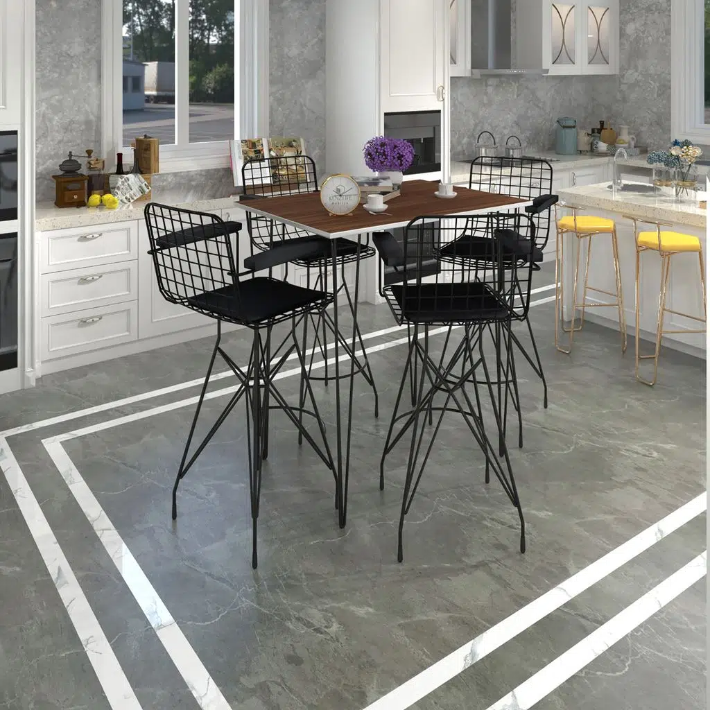 Knsz masa sandalye takımı hem105zengin cvzsyh 130*070 4 sandalye syhsyh kolçaklı