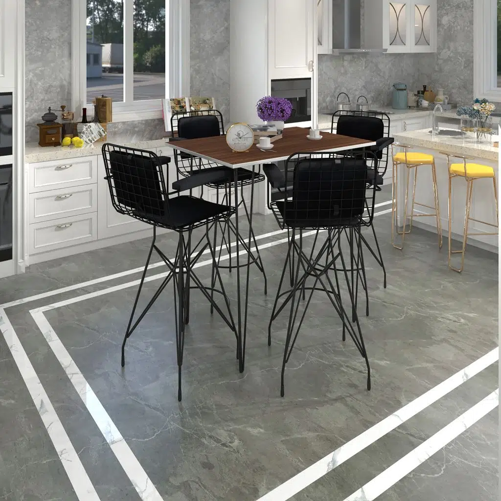 Knsz masa sandalye takımı hem105zengin cvzsyh 130*070 4 sandalye syhsyh kolçaklı sırt minderli