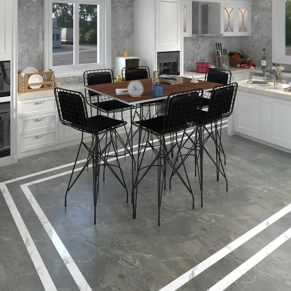 Knsz masa sandalye takımı hem105zengin cvzsyh 130*070 6 sandalye syhsyh sırt minderli