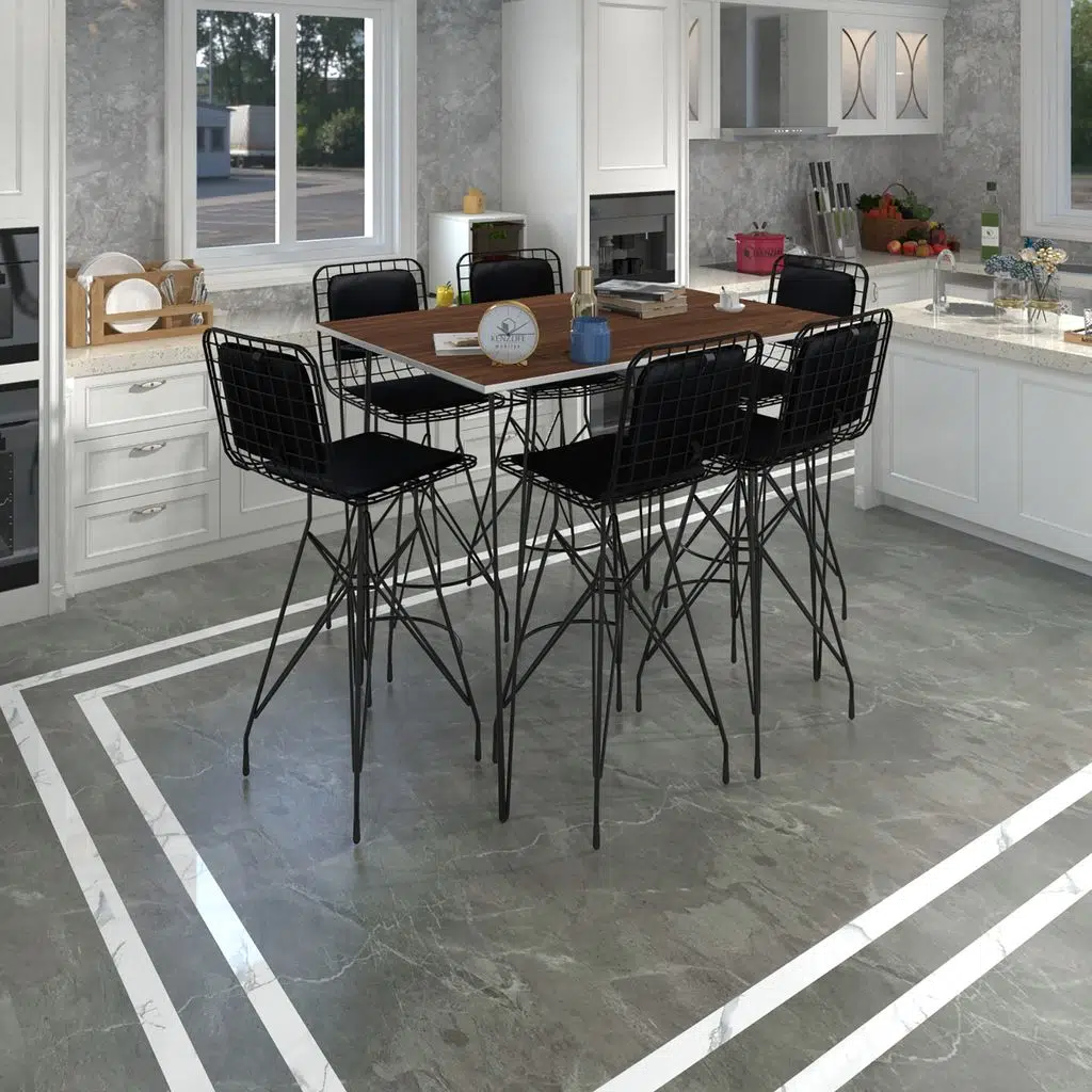 Knsz masa sandalye takımı hem105zengin cvzsyh 130*090 6 sandalye syhsyh sırt minderli