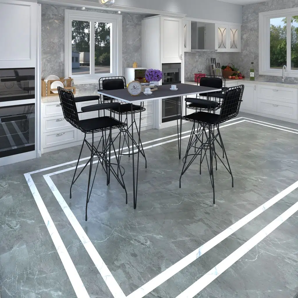 Knsz masa sandalye takımı hem105zengin grisyh 100*070 4 sandalye syhsyh kolçaklı sırt minderli