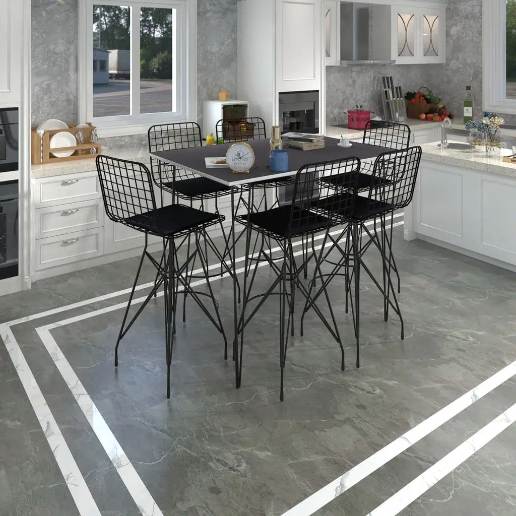Knsz masa sandalye takımı hem105zengin grisyh 130*090 6 sandalye syhsyh