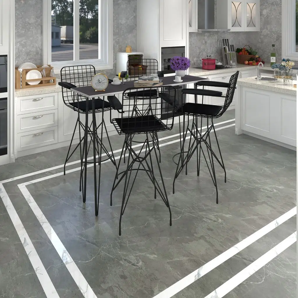 Knsz masa sandalye takımı hem105zengin grisyh 140*040 4 sandalye syhsyh kolçaklı