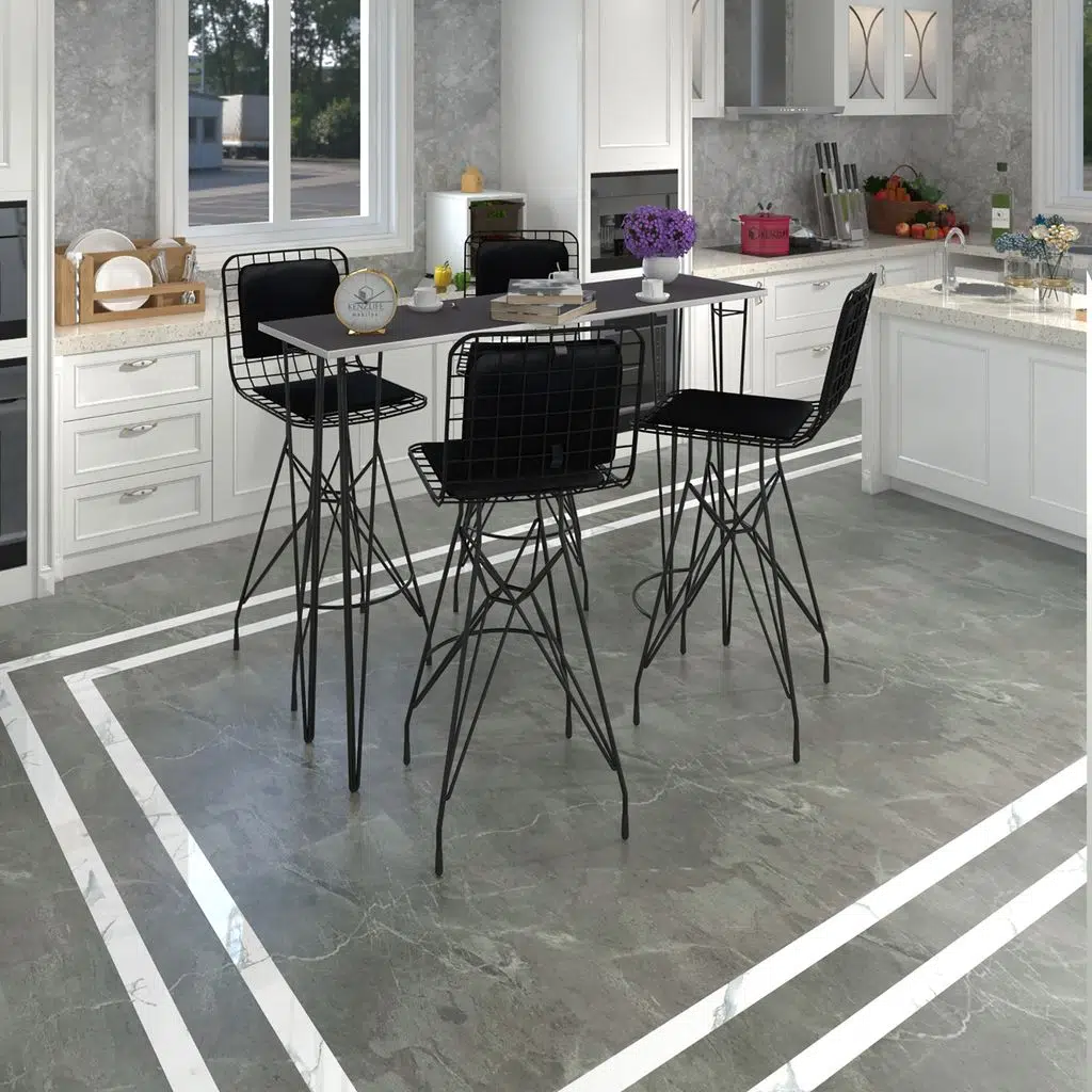 Knsz masa sandalye takımı hem105zengin grisyh 140*040 4 sandalye syhsyh sırt minderli