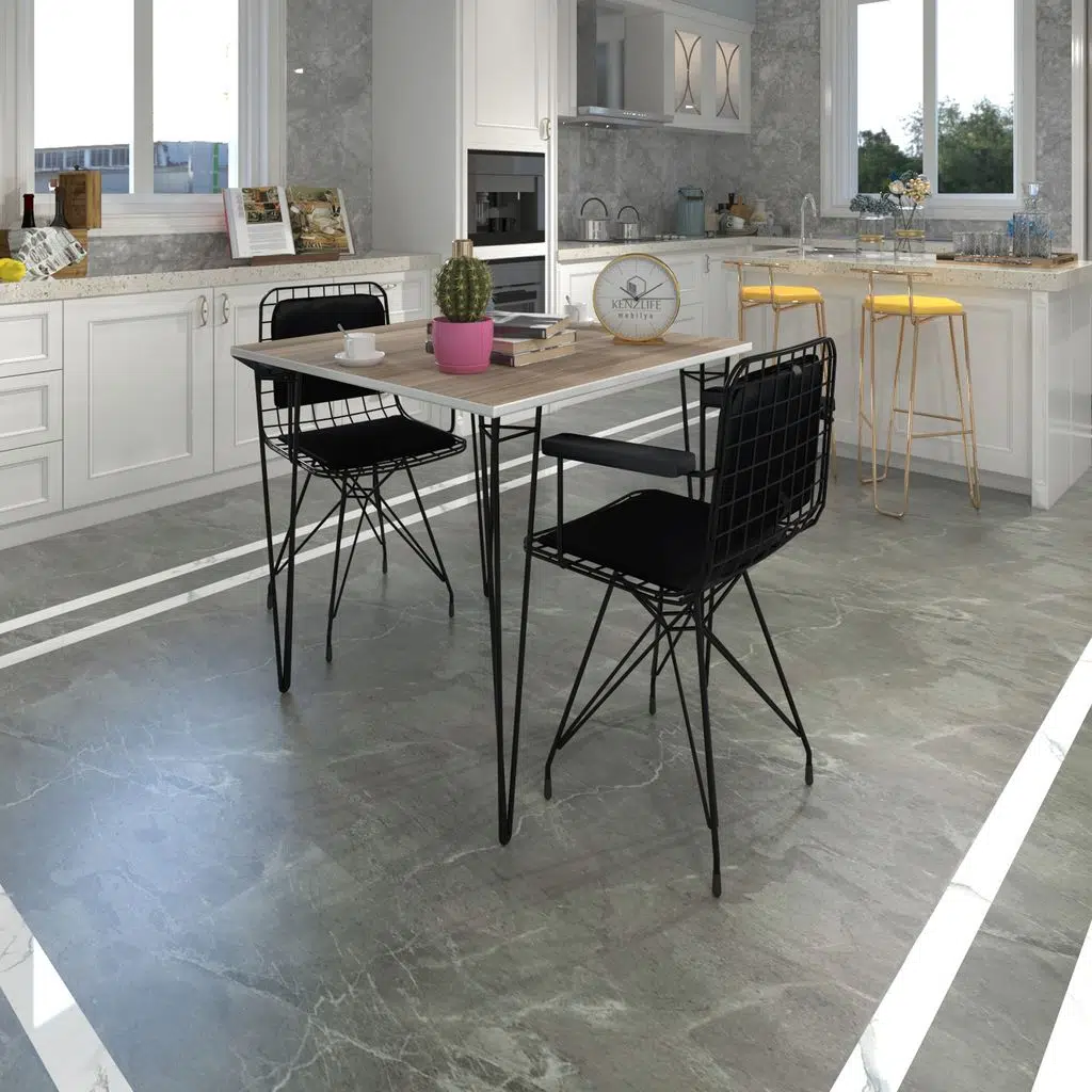 Knsz masa sandalye takımı hem75mazlum crdsyh 070*070 klçsm 2 sandalye syhsyh kolçaklı sırt minderli