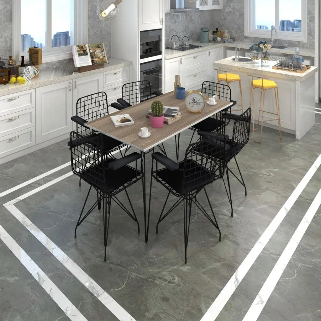 Knsz masa sandalye takımı hem75mazlum crdsyh 130*070 klç 6 sandalye syhsyh kolçaklı