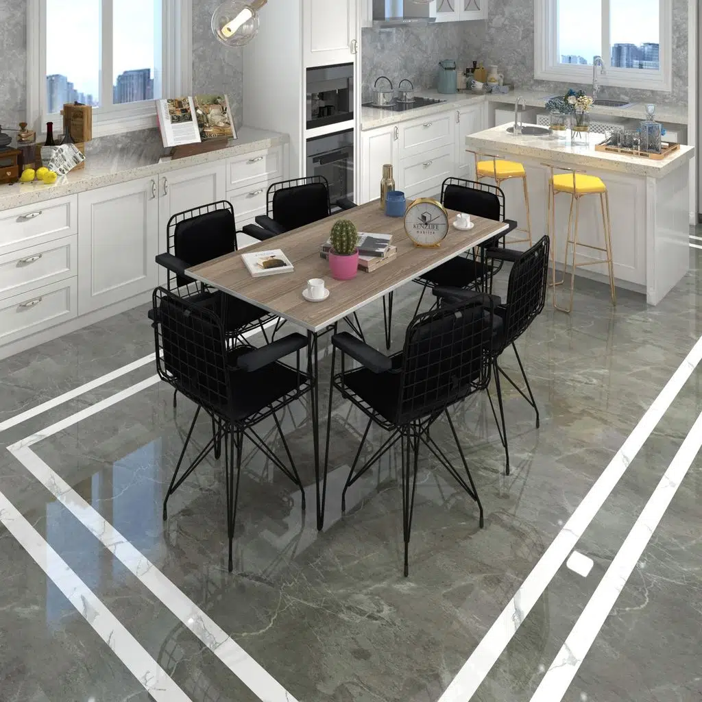 Knsz masa sandalye takımı hem75mazlum crdsyh 130*070 klçsm 6 sandalye syhsyh kolçaklı sırt minderli