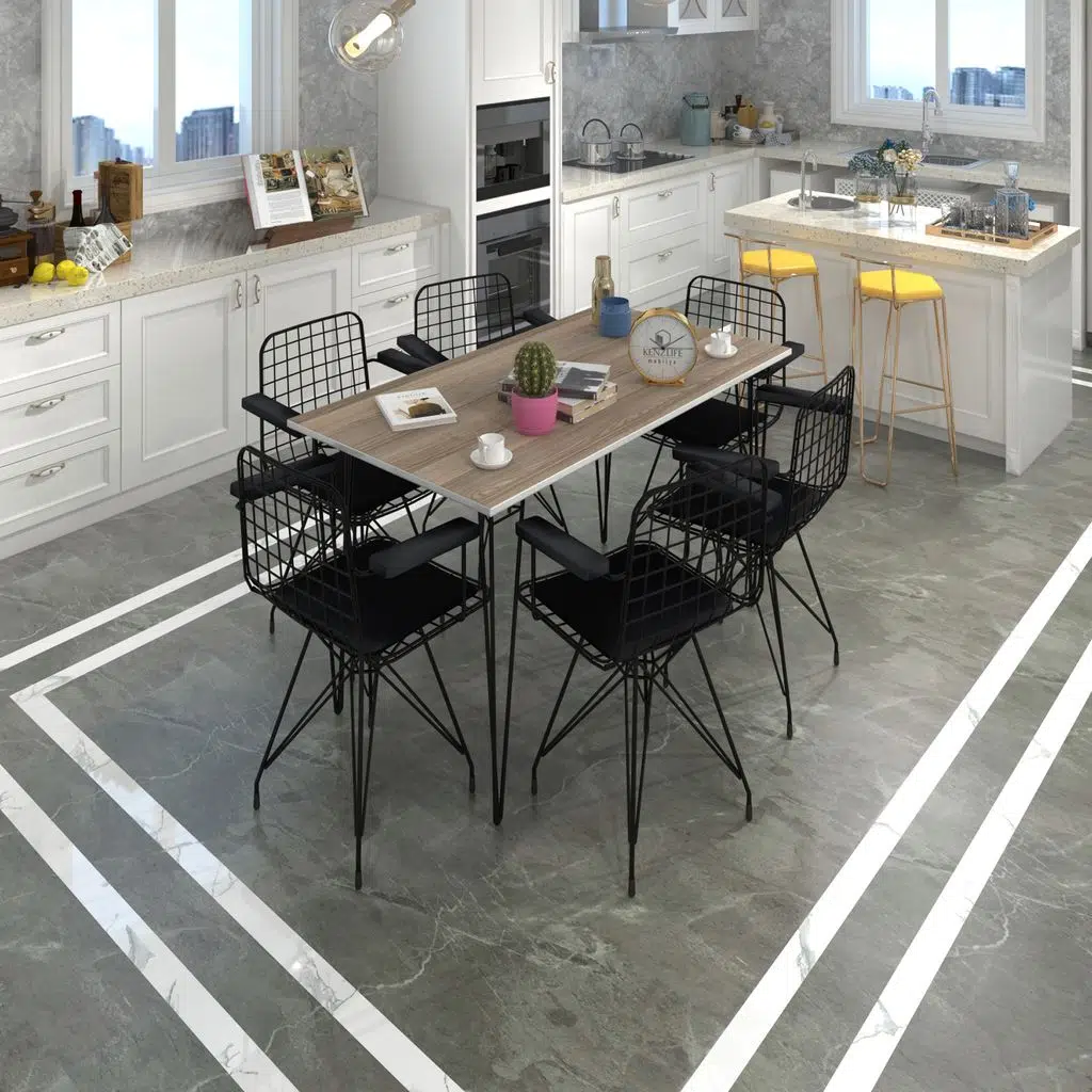 Knsz masa sandalye takımı hem75mazlum crdsyh 130*090 klç 6 sandalye syhsyh kolçaklı