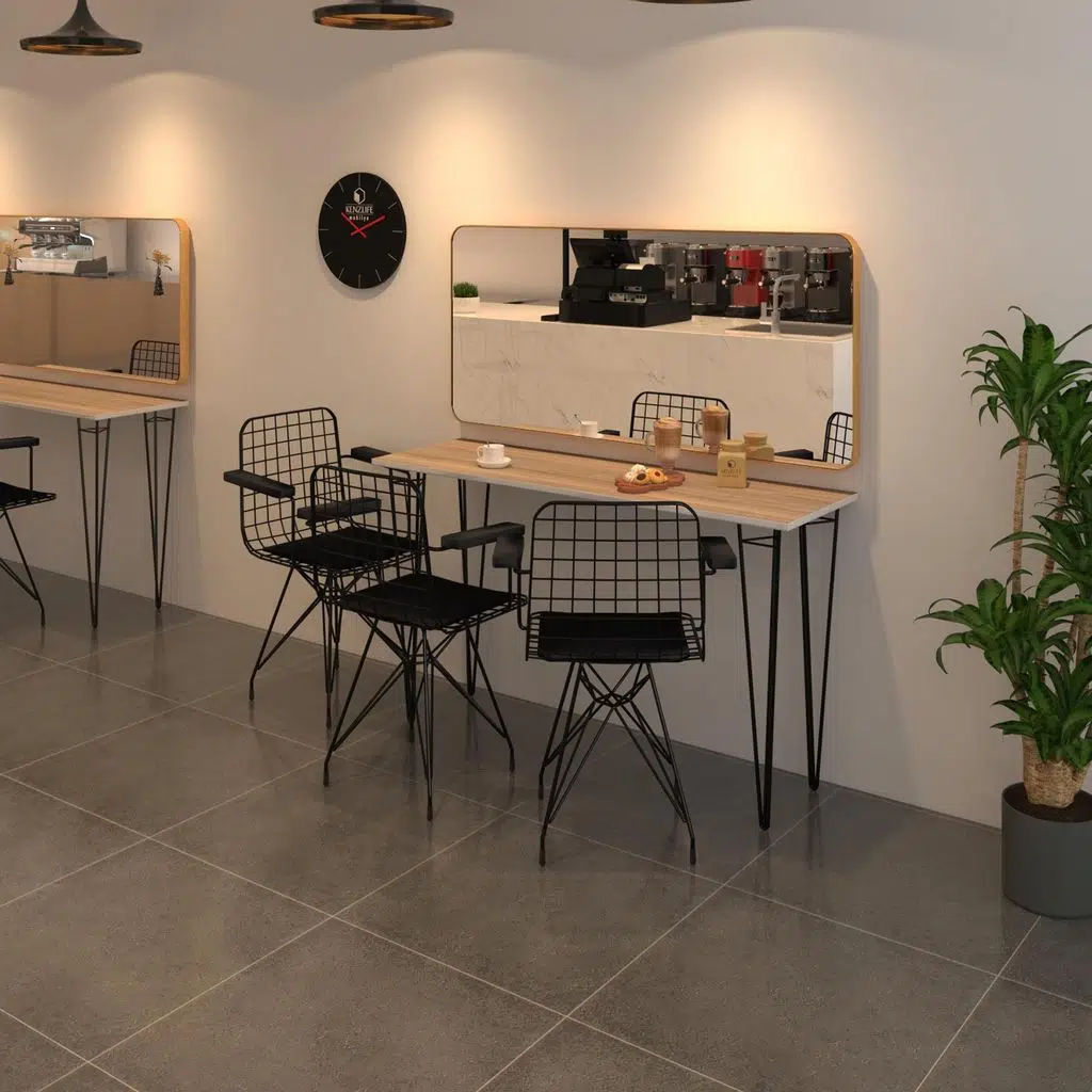 Knsz masa sandalye takımı hem75mazlum crdsyh 140*040 klç 3 sandalye syhsyh kolçaklı