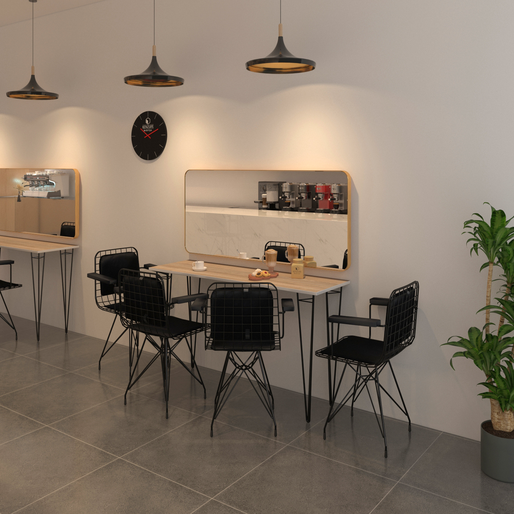 Knsz masa sandalye takımı hem75mazlum crdsyh 140*040 klçsm 4 sandalye syhsyh kolçaklı sırt minderli