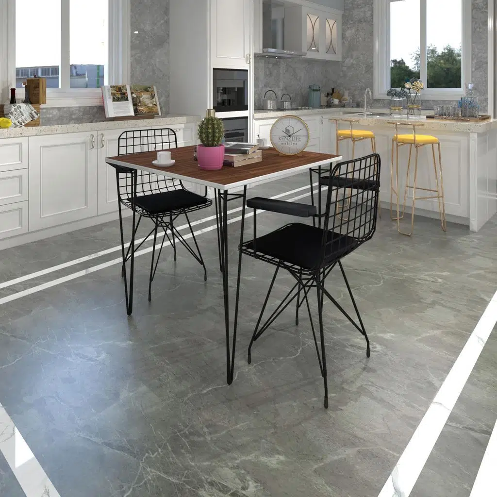 Knsz masa sandalye takımı hem75mazlum cvzsyh 060*060 klç 2 sandalye syhsyh kolçaklı