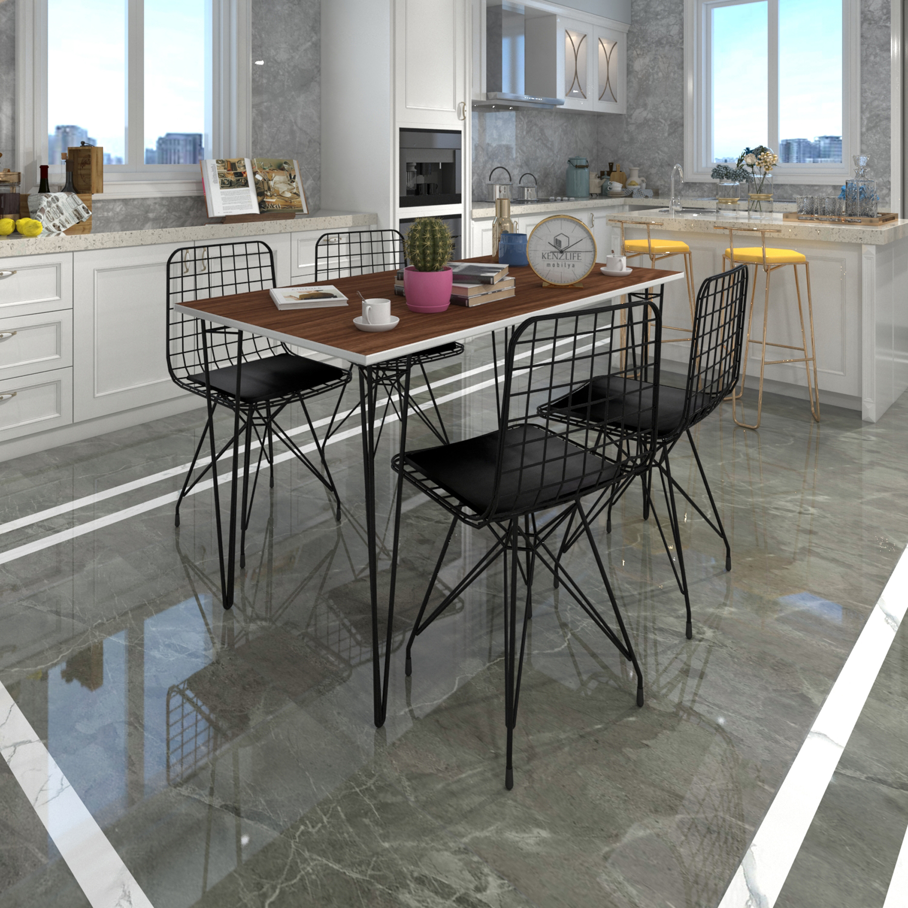 Knsz masa sandalye takımı hem75mazlum cvzsyh 130*070 4 sandalye syhsyh