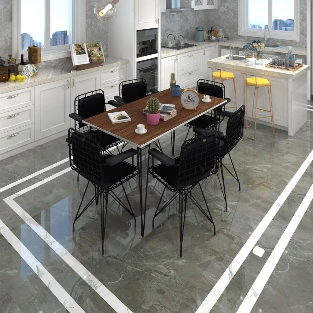 Knsz masa sandalye takımı hem75mazlum cvzsyh 130*070 klçsm 6 sandalye syhsyh kolçaklı sırt minderli