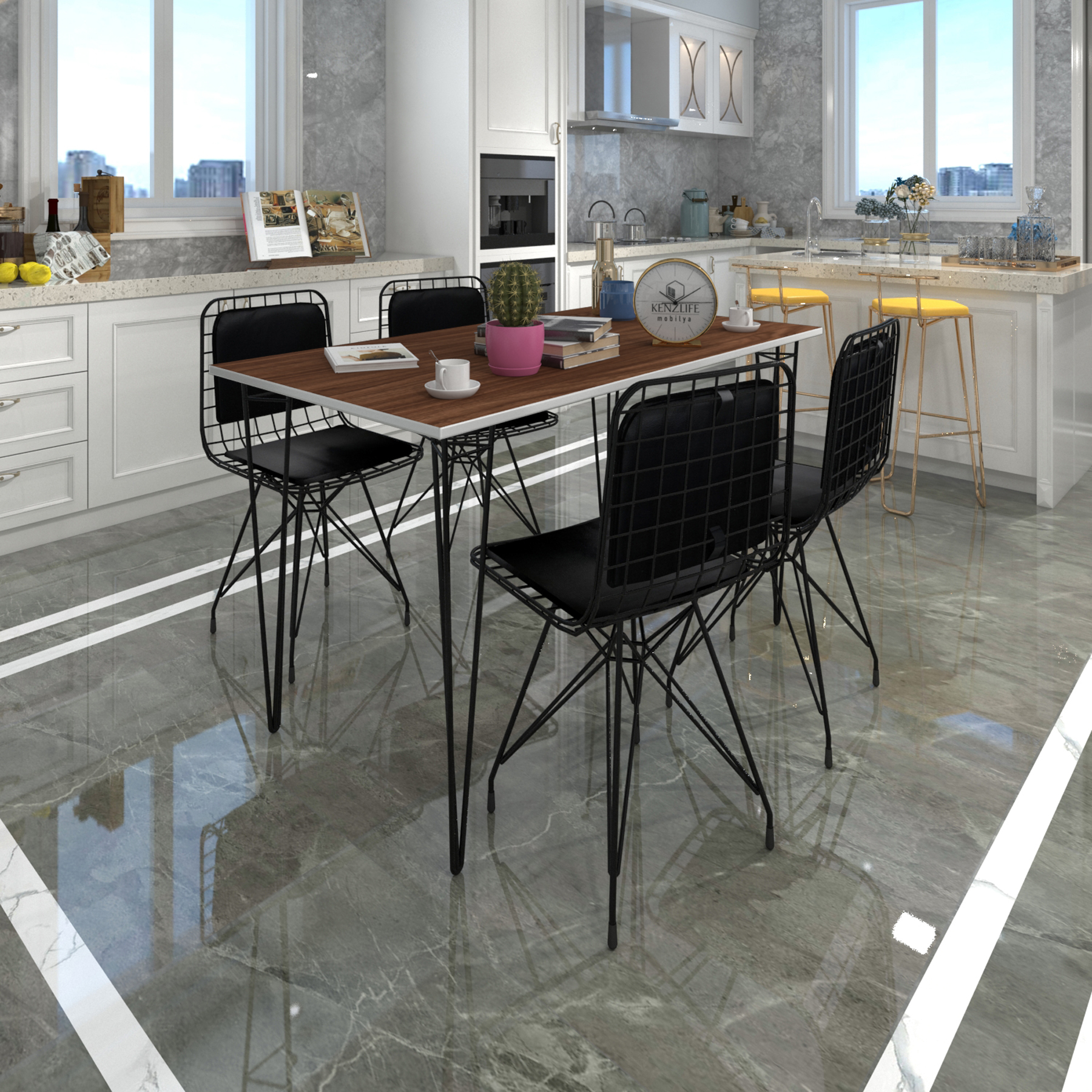 Knsz masa sandalye takımı hem75mazlum cvzsyh 130*070 sm 4 sandalye syhsyh sırt minderli