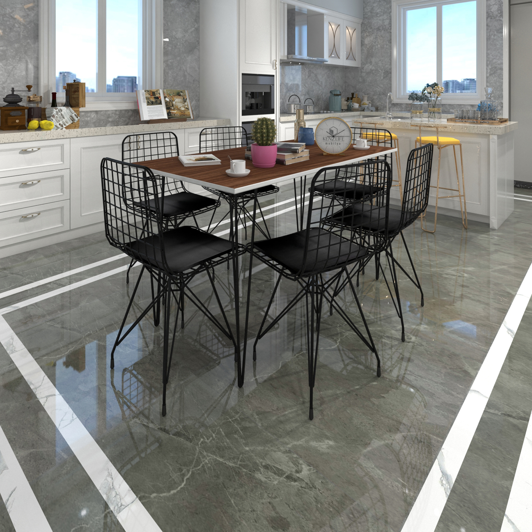 Knsz masa sandalye takımı hem75mazlum cvzsyh 130*090 6 sandalye syhsyh