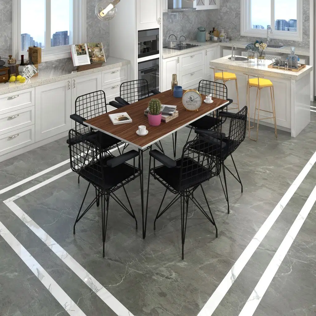 Knsz masa sandalye takımı hem75mazlum cvzsyh 130*090 klç 6 sandalye syhsyh kolçaklı