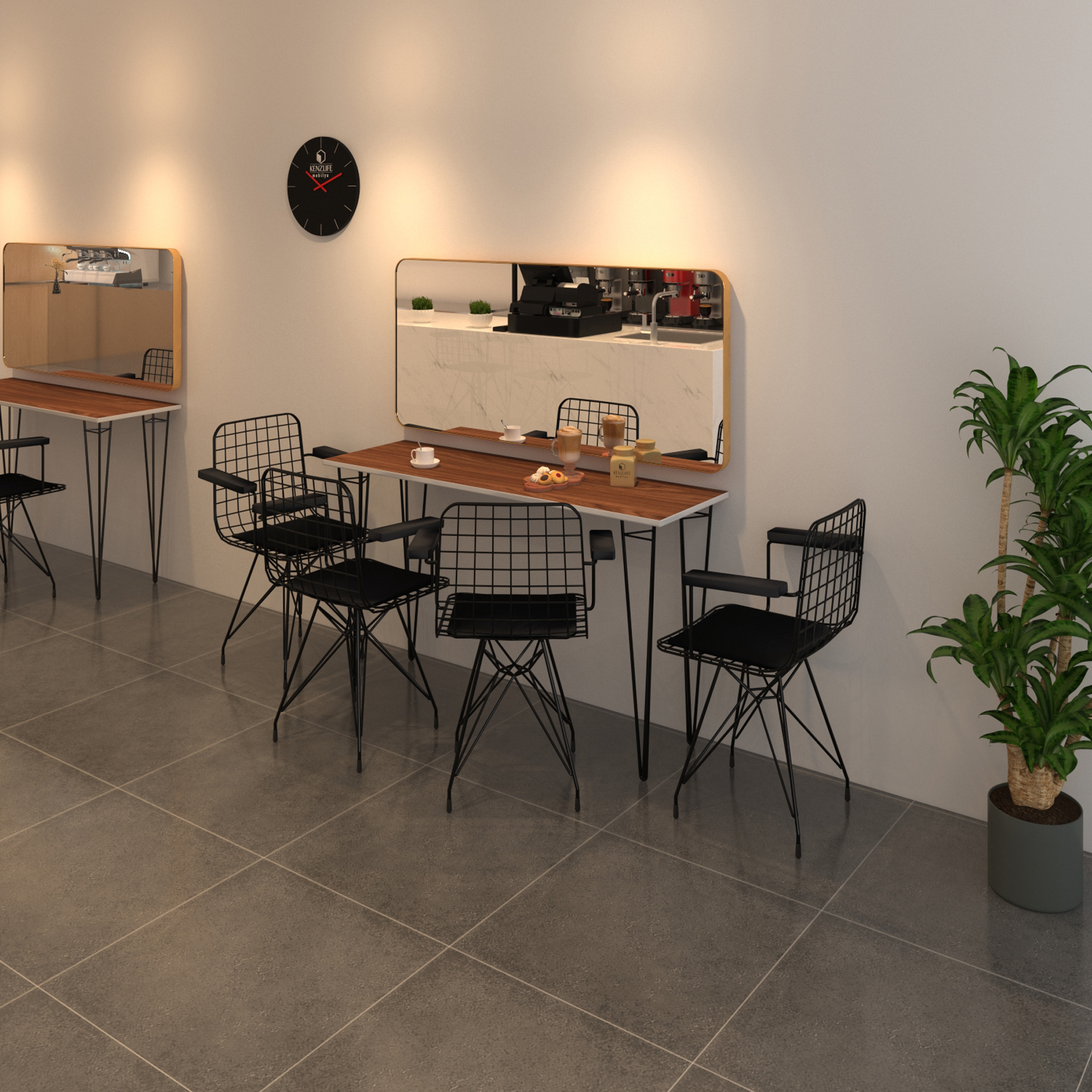 Knsz masa sandalye takımı hem75mazlum cvzsyh 140*040 klç 4 sandalye syhsyh kolçaklı