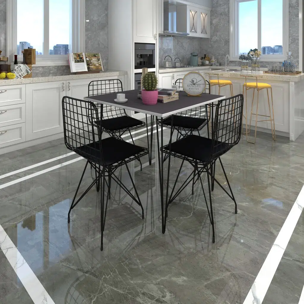 Knsz masa sandalye takımı hem75mazlum grisyh 080*080 4 sandalye syhsyh