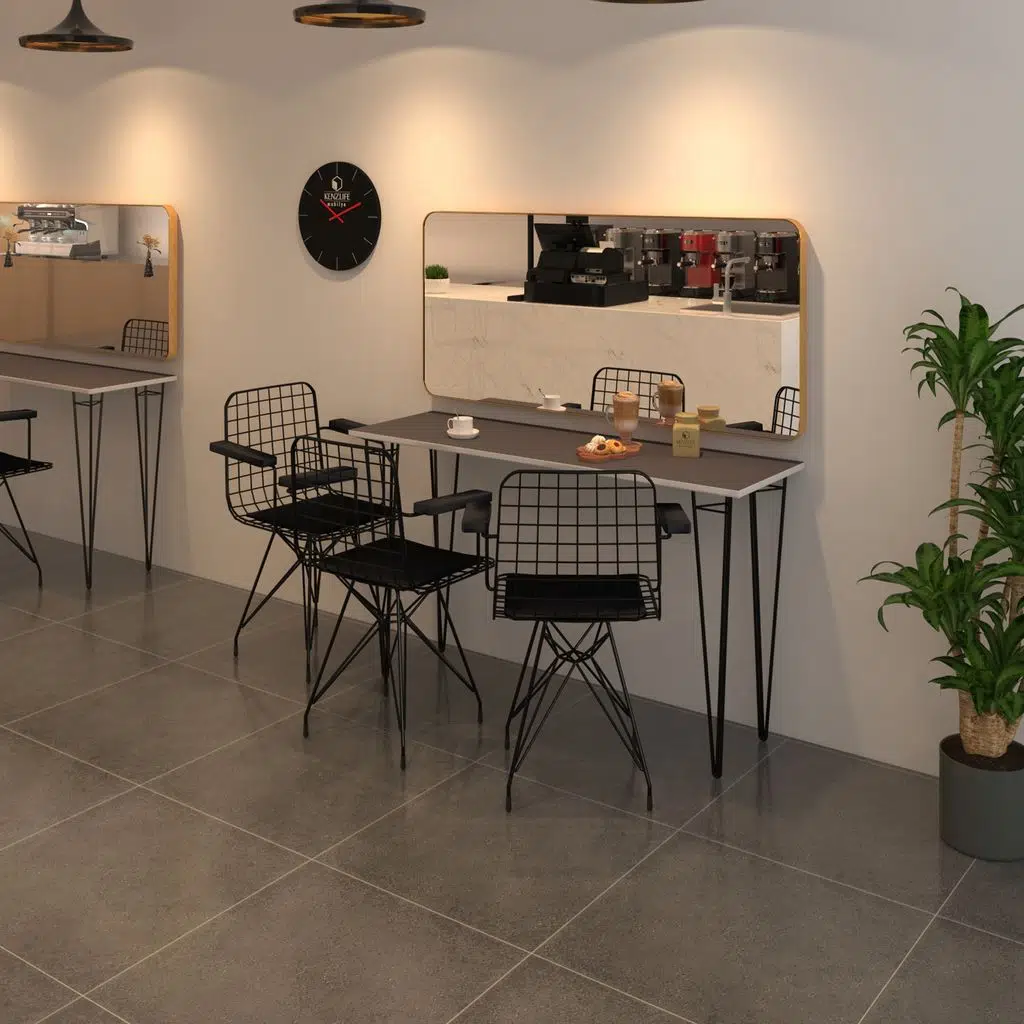 Knsz masa sandalye takımı hem75mazlum grisyh 120*040 klç 3 sandalye syhsyh kolçaklı