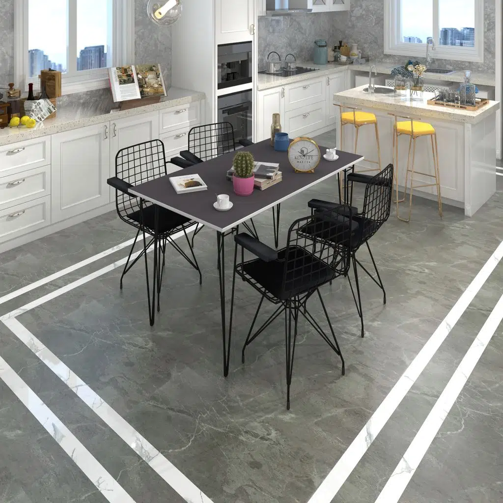 Knsz masa sandalye takımı hem75mazlum grisyh 130*070 klç 4 sandalye syhsyh kolçaklı