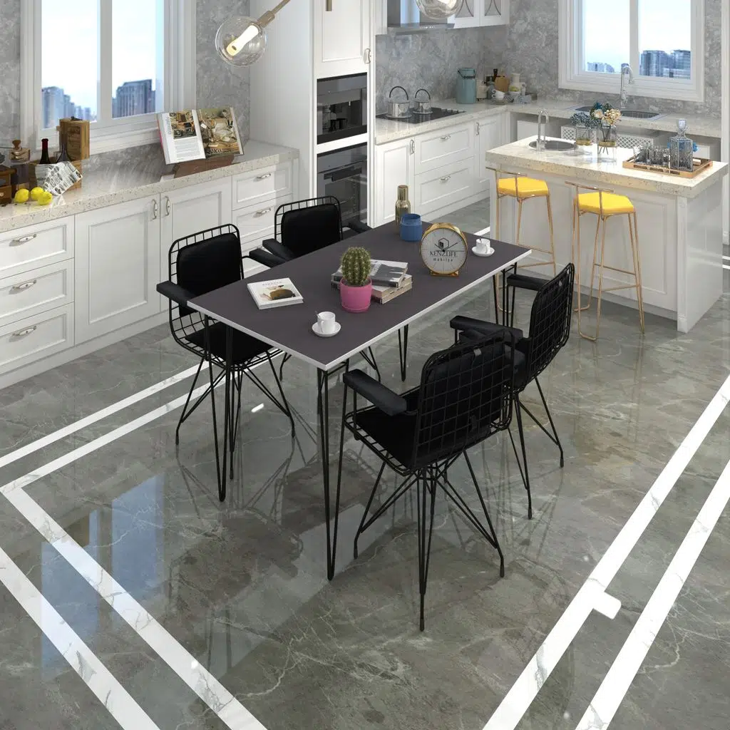 Knsz masa sandalye takımı hem75mazlum grisyh 130*070 klçsm 4 sandalye syhsyh kolçaklı sırt minderli