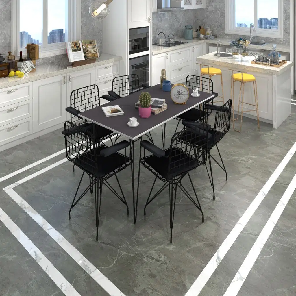 Knsz masa sandalye takımı hem75mazlum grisyh 130*090 klç 6 sandalye syhsyh kolçaklı