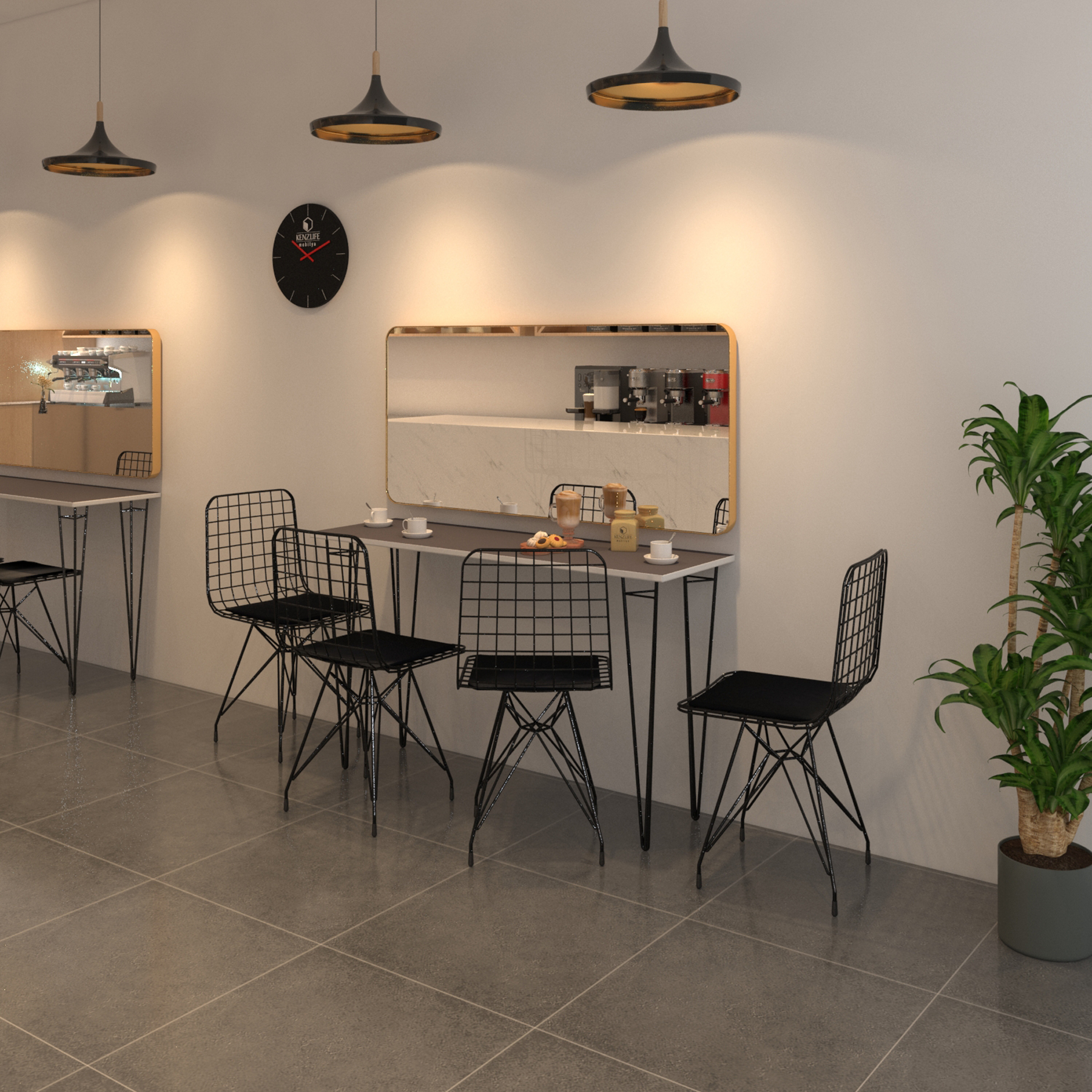 Knsz masa sandalye takımı hem75mazlum grisyh 140*040 4 sandalye syhsyh