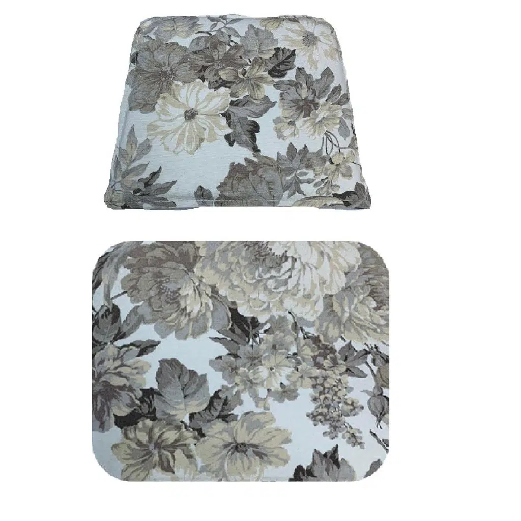 Knsz minder seti 1 li zng&mğr&uslu çiçek gri kumaş tel bar sandalyesi oturma ve sırt minderi set