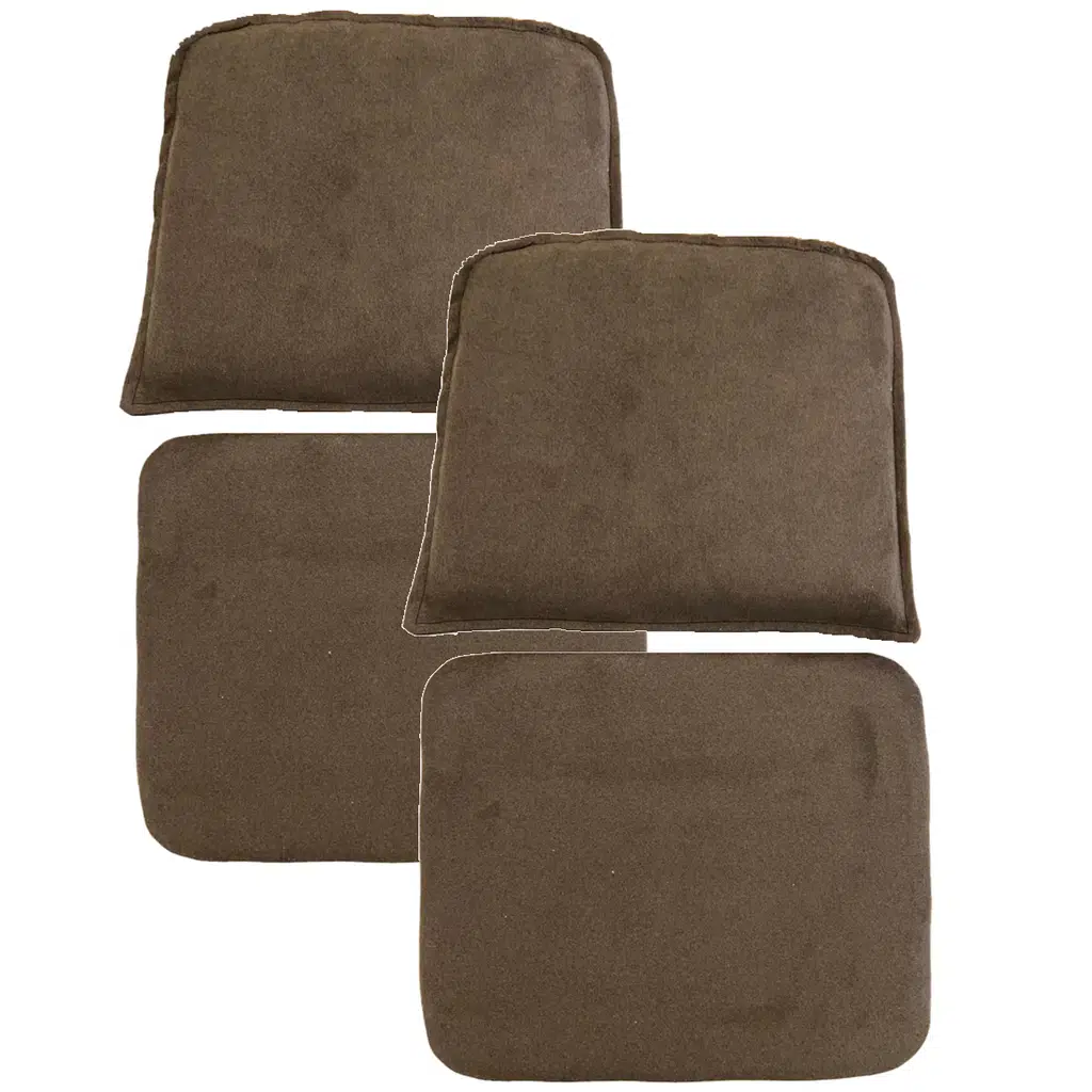 Knsz minder seti 2 li mazlum kahve penye kumaş oturma ve sırt tel sandalyesi minderi bir arada