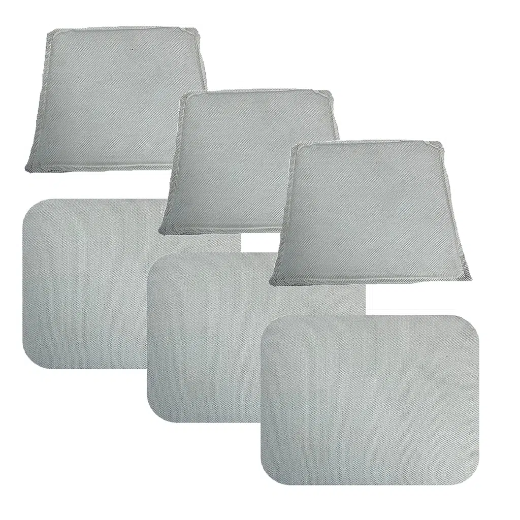 Knsz minder seti 3 lü mazlum beyaz kumaş oturma ve sırt tel sandalyesi minderi bir arada