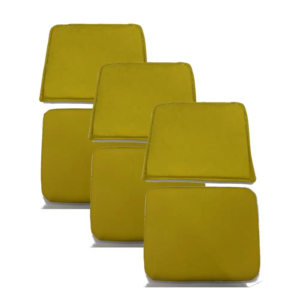 Knsz minder seti 3 lü mazlum srı suni deri oturma ve sırt tel sandalyesi minderi bir arada