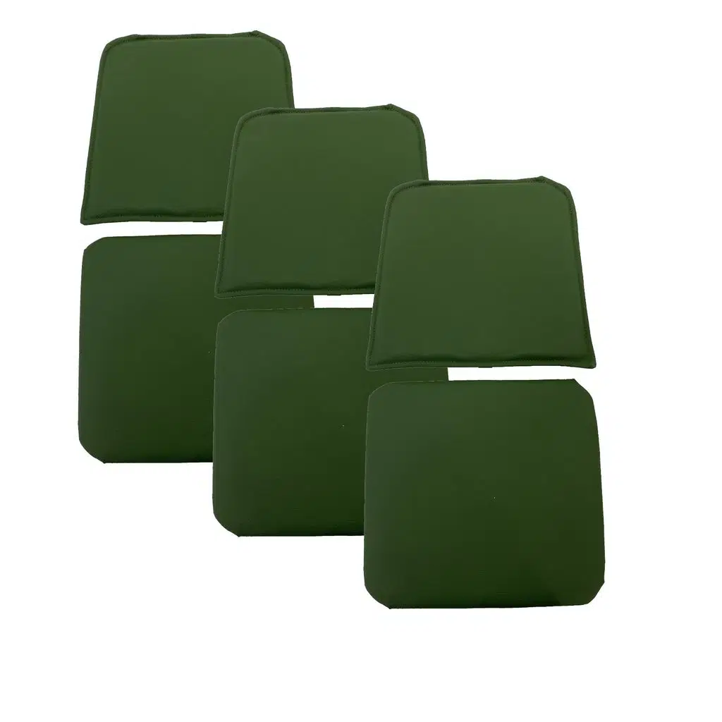 Knsz minder seti 3 lü mazlum yşl suni deri oturma ve sırt tel sandalyesi minderi bir arada