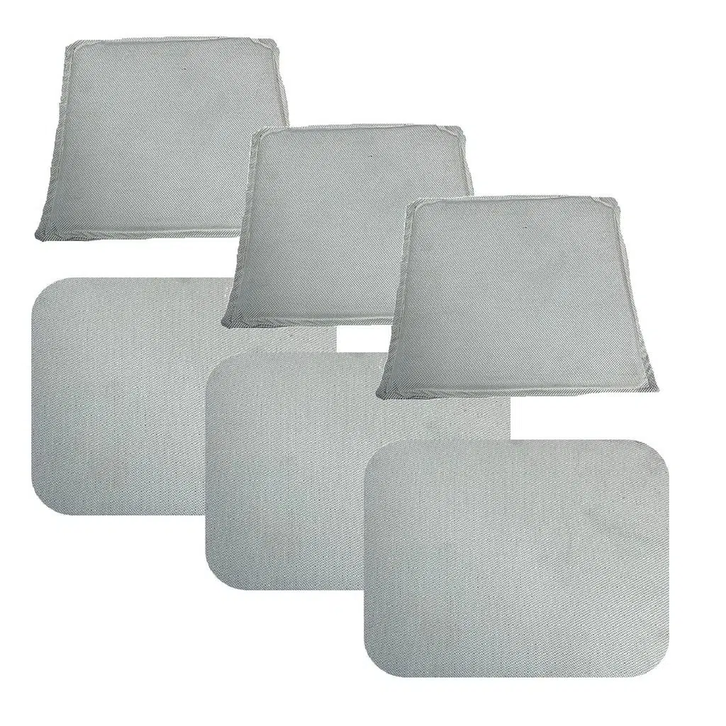 Knsz minder seti 3 lü zng&mğr&uslu beyaz kumaş tel bar sandalyesi oturma ve sırt minderi set